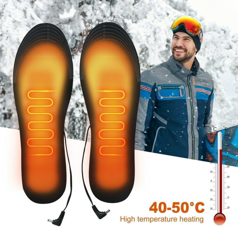 1 Pair USB Electric Heated Insoles Unisex USB Powered Plush