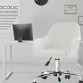 thumbnail image 4 of N/A Velvet Swivel Armrest Curved Back, Home Office Desk Chair Covers, Stretch Wingback Dining Chair Cover Protector, for Vanity Living Room,O,4pack, 4 of 7