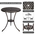 thumbnail image 4 of 3-Piece Patio Bistro Set Cast Aluminum Patio Furniture Set with Umbrella Hole,Bronze, 4 of 6