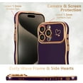thumbnail image 2 of for iPhone 13 Pro Case 6.1 inch,Cute Curly Wave Frame Case with Love Heart Pattern,Luxury Plating Edge Full Camera Protection Shockproof Phone Case for Women Girls-Dark Violet, 2 of 16