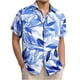 thumbnail image 1 of Blusa y camisa de franela de manga corta con cuello vuelto para hombre, camisa/top de franela de manga corta con estampado hawaiano, camisa deportiva informal de franela para hombre, blusa para hombre, 1 of 5