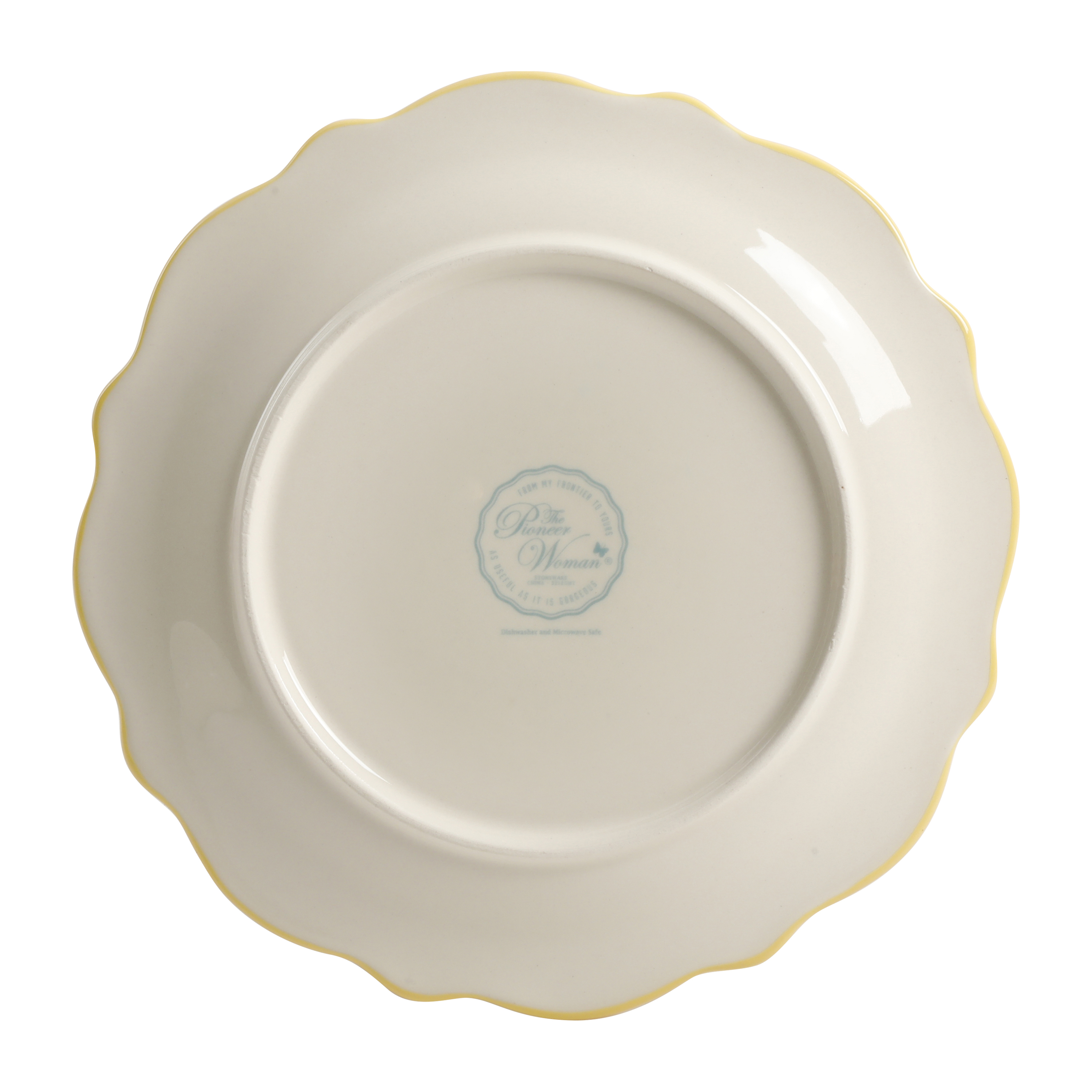 The Pioneer Woman Yellow Gingham with Chicken Decal Appetizer Plate