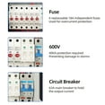 thumbnail image 4 of Miumaeov PV Combiner Box 6 String Solar Combiner Box with 15A Rated Current Fuse 63A Circuit Breaker Lightning Arreste and Solar Connector for On/Off Grid Solar Panel System IP65 Waterproof, 4 of 15