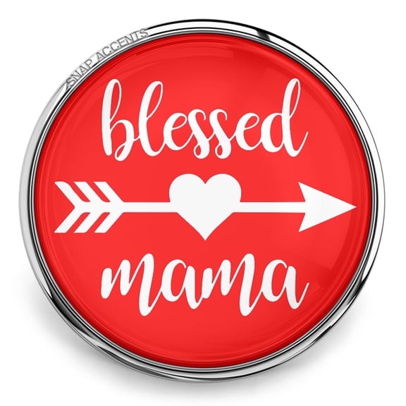 Choose Color | Blessed Mama Snap Jewelry Ginger Charm Button, For Interchangeable DIY Customizable Accessories