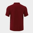 thumbnail image 6 of Men's Knit Polo Shirts Short Sleeve Zipper Vintage Collarless Golf Shirt Slim Fit Top, 6 of 9