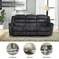 thumbnail image 7 of Bonzy Home 3-Seat Manual Reclining Sofa — Fabric Couch with Dual Manual Recliners for Living Room & Meeting Room Gray, 7 of 7