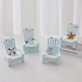 thumbnail image 3 of Sinkoo 8 Pcs Wooden Handmade Mini Beach Chair And Box Ornament for Bedroom,Office, Nautical Home Decor, Article Home,Ocean Decorations, & Beach Decor (Light Blue), 3 of 8