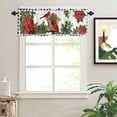 thumbnail image 2 of Christmas Winter Valances for Windows Cardinal Flowers Bird Poinsettia Log Cabin Rod Pocket Curtain Valance Window Treatment Short Curtains for Kitchen Living Room, 60"x18", 2 of 5