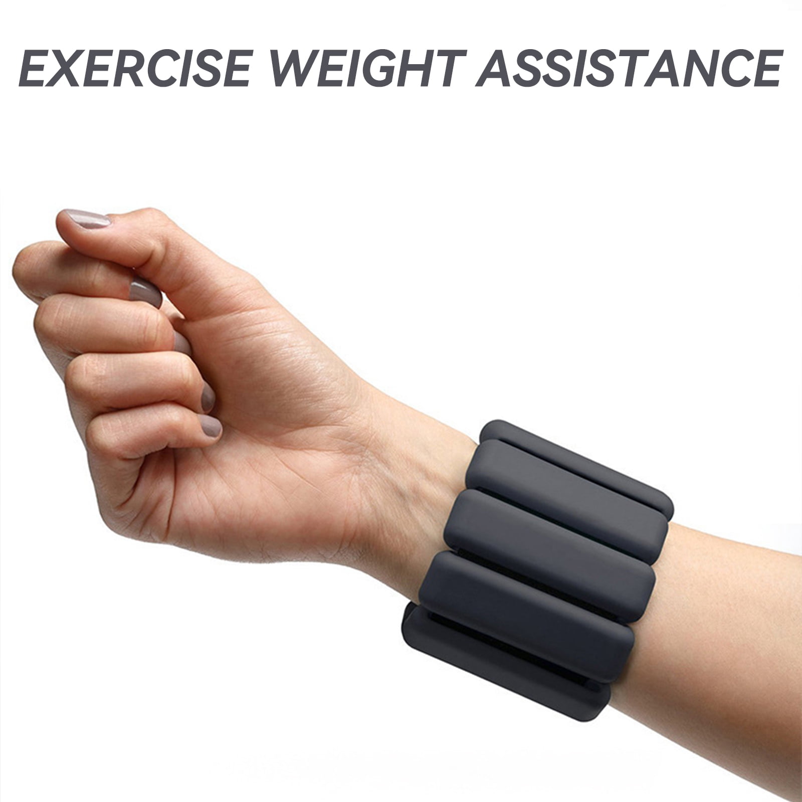 Ueasy Wrist Weights Set of 2, 1lb Adjustable Silicone Weighted Bangles for Women & Men, Wearable Ankle Weights for Yoga, Pilates, Dance, Strength Training, Running and Pool Exercises
