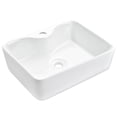thumbnail image 1 of Aquaterior Rectangle Bathroom Vessel Sink Above Counter Porcelain Ceramic Basin, 1 of 9