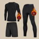 thumbnail image 1 of Traje de latón cálido para hombre, forro polar de invierno, capa base gruesa para correr, protección contra el frío, pantalones ajustados deportivos para otoño, 1 of 4