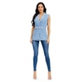thumbnail image 1 of Chaleco de mezclilla con cinto Roman Fashion /Juvenil, DV001 (Mezclilla tono claro) azul M, 1 of 4