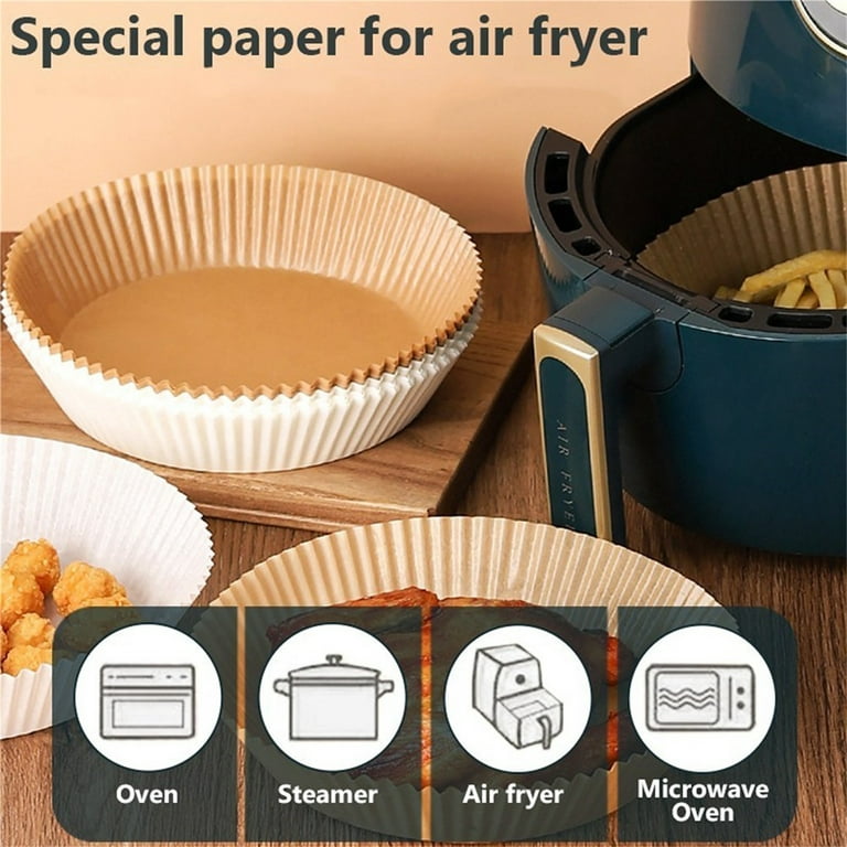 50pcs Air Fryer Paper Food Disposable Paper Liner Airfryer Kitchen Cookers  Oil-proof BBQ Plate Steamer Fryer Baking Accessories