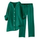 thumbnail image 1 of Conjuntos de 2 piezas para mujer: blusa de pierna ancha y pantalones elásticos. Camisa informal con cuello en V y bolsillos. Ropa urbana para todas las estaciones., 1 of 4