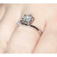 thumbnail image 6 of HeartsAndYou 1.6ct Engagement Ring for Women Round Cut Moissanite Two Stone Bypass 18k White Gold Over Silver, 6 of 8