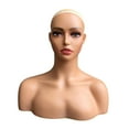 thumbnail image 6 of Female Mannequin Head Stand Training Heads Cosmetology Makeup Brown Display Model Head Bald Manikin Head for Hair A, 6 of 8