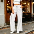 thumbnail image 2 of Vynhevius Women Wide Leg Pants Solid Drawstring Waist Dual Pockets Pleated Casual Loose Trousers, 2 of 7