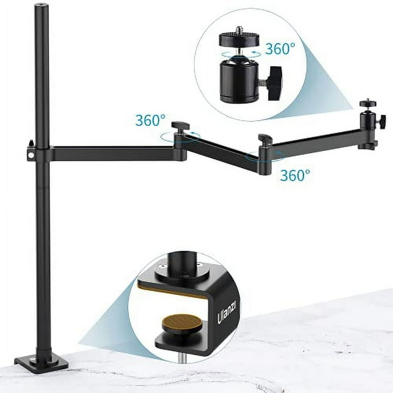 ULANZI Vlogging Camera Desk Mount Stand with Flexible Arm, 360