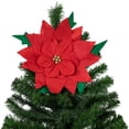 thumbnail image 6 of Northlight Red Poinsettia Tie-On Christmas Tree Topper Unlit - 14", 6 of 7