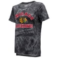 thumbnail image 2 of Women's Majestic Threads Black Chicago Blackhawks Boyfriend Tie-Dye Tri-Blend T-Shirt, 2 of 3