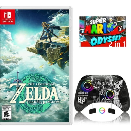 The Legend of Zelda: Breath of the Wild Game Disc and Upgraded Switch Pro Controller for Nintendo Switch/OLED/Lite, Wireless Switch Remote for PC/IOS/Android/Steam Black