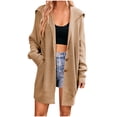 thumbnail image 1 of AherBiu Long Cardigans for Women Trendy Fall Hooded Outerwear Button down Open Front Jacket 2024 Clothes, 1 of 4