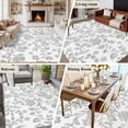 thumbnail image 6 of 6x9 Area Rugs, Boho Gray Flower Non-Skid Rubber Backing Large Rectangle Rugs - Living Room Bedroom Home Office, Vintage Farmhouse Leaf Spring Plant Indoor Floor Mat Carpets Washable Rug, 6 of 9