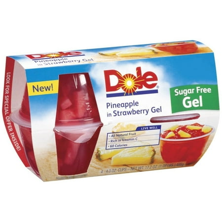 Dole Fruit Bowls Pineapple in Strawberry Fruit Bowls, 17.2 OZ (Pack of ...