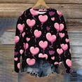 thumbnail image 3 of qucoqpe Valentine's Day Womens Tops Fashion Heart Printed Crew Neck Pullover Shirts Long Sleeve Sweatshirts, 3 of 5