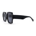 thumbnail image 3 of Womens Oversized Glitter Squared Rectangular Butterfly Plastic Sunglasses All Black, 3 of 4