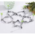 thumbnail image 2 of Egg Pancake Rings 10 pcs Different Shaper Fried Egg Molds Stainless Steel Omelette Frying Cooking Tools Kitchen Accessories Gadget Rings with Silicone Brush and Yolk Separator (Green), 2 of 6