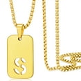thumbnail image 1 of TINGN Gold Initial Necklaces for Men Women Stainless Steel Box Chain 22 Inch Monogram Capital Necklace, 1 of 5