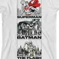 thumbnail image 2 of Justice League Superman Batman Flash City Line Art Boy's White T-Shirt-Medium, 2 of 4