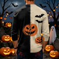 thumbnail image 4 of Domuza Halloween Henley Shirts for Men Novelty Horror Graphics Casual Long Sleeve Button Down Basic T-Shirts Moisture Wicking Classic Fit Blouse S, 4 of 4