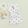 Chailin Summer Boys And Girls Moon Print Sleeveless Suit Baby Undershirt Shorts Two Piece 0 To 3