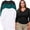 Black, Green Teal, White, variant on Women's Plus Size Long Sleeve V-Neck T-Shirt, 3-Pack - Black, Red, White, 2X