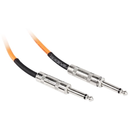 Rockville RCGT1.5O 1.5 1/4 TS to 1/4 TS Guitar/Unbalanced Signal Cable