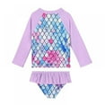 thumbnail image 3 of Toddler Girls Long Sleeve Rash Guard 2 Piece Swimsuit Set Bathing Suit Set Sun Protection Swimwear Summer Beach Outfit, 3 of 4