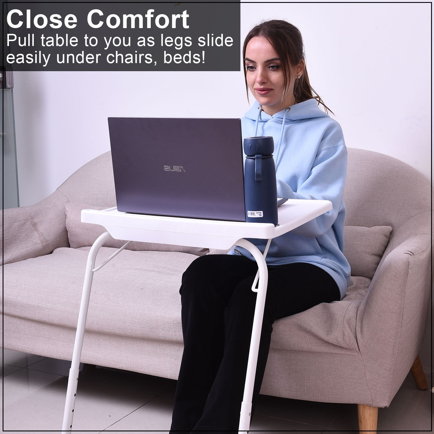 Details about   Shop LC Homesmart White Portable Lightweight Folding Multi Functional Table Mate 