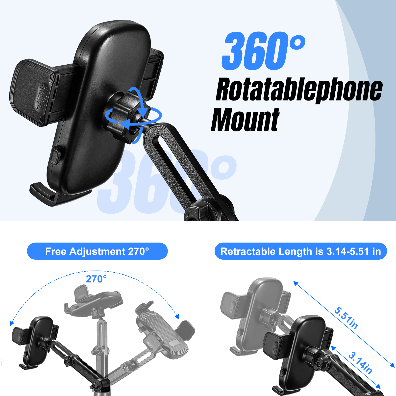 SPEEDWOW 2-in-1 Cup Holder Phone Mount, 360° Rotation photo 5