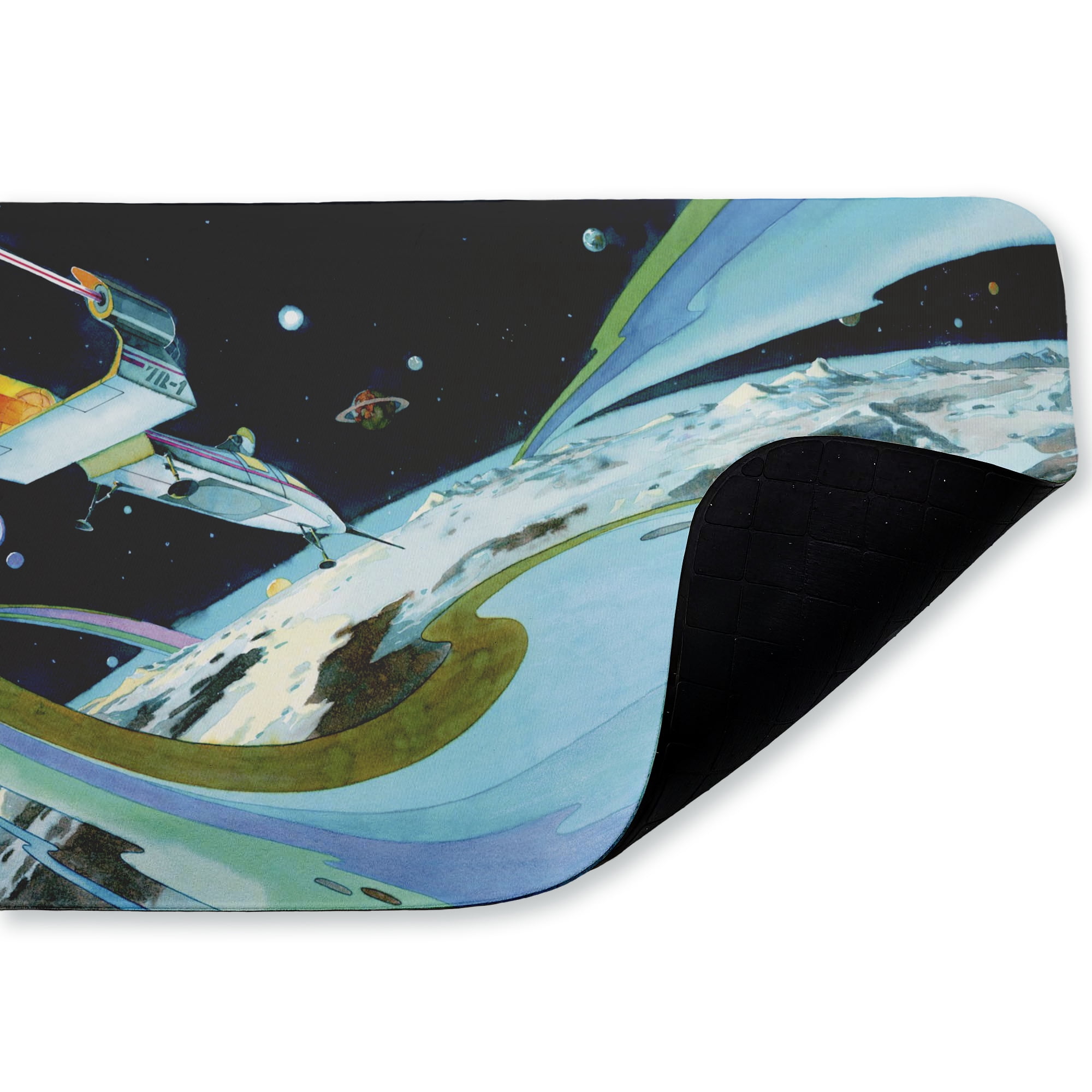 Stupell Industries Futuristic Space Orbit Printed Anti-Fatigue Floor Mat, design by The Saturday Evening Post