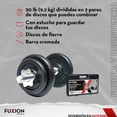 thumbnail image 3 of Set de Discos de Metal 20 Libras Fuxion Sports FS-20LBS-01 Negro Unitalla, 3 of 10