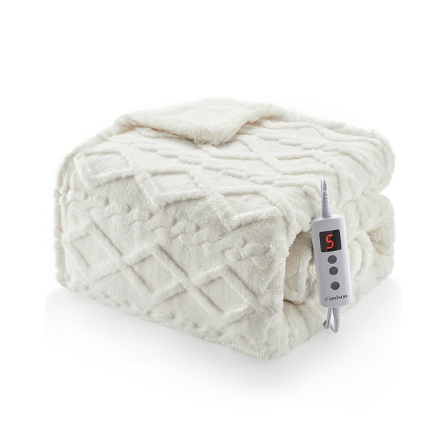 Electric Heated Throw Blanket - 10 Adjustable Heat Levels, 10-Hour Timer, ETL Certified, Portable, Washable, Fast Heating - 50x60 inches