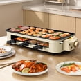 thumbnail image 5 of SUSLAS Electric Indoor Grill & Griddle, 1500W Smokeless Design with 3 Removable Nonstick Plates, Dishwasher Safe, Adjustable Temperature Control for Indoor Cooking(beige), 5 of 11