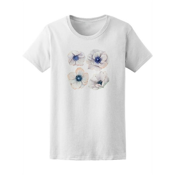 Handpainted Watercolor Flowers Tee Women's -Image by Shutterstock