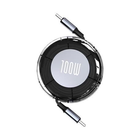 Retractable USB C Cable, 100w USB-C to Typec Fast Charging Cables, for Most Android & iOS Smart Phones, Tablet Laptop, Large Files, Smooth Setup
