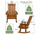 thumbnail image 3 of Fortune Candy Wooden Patio Rocking Chair, Heavy Duty 600 lbs, for Outdoor and Indoor, Brown, 3 of 7