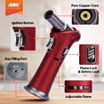 thumbnail image 4 of MK Windproof Inflatable Ducted Butane Fuel Cigar Lighter, zinc alloy gun-style design, with flame locking device, suitable for barbecuing, baking and outdoor use., 4 of 8