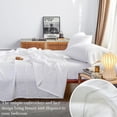 thumbnail image 3 of Simple&Opulence 100% French Linen Sheet Set Breathable Durable for Hot Sleepers Bedding 3 Pcs - 1 Flat Sheet,1 Fitted Sheet,1 Pillowcase with Hemstitch Lace Embroidery Design (White, Twin), 3 of 9