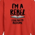 thumbnail image 3 of Instant Message - Rebel Read Past Bedtime - Toddler And Youth Long Sleeve Graphic T-Shirt, 3 of 6